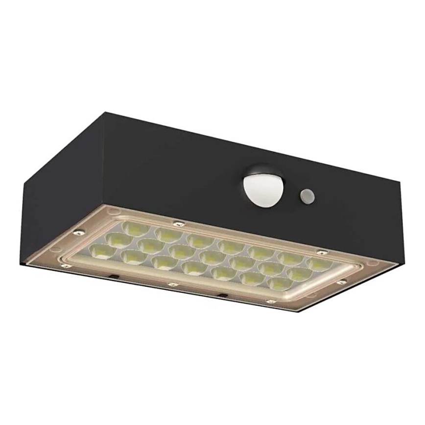 Proyector LED solar con sensor de movimiento LED/3,7V 1200mAh 4000K IP65 negro