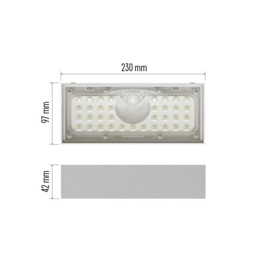Proyector LED solar con sensor de movimiento LED/3,7V 3000mAh 4000K IP65 blanco