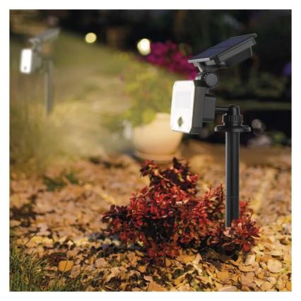 Proyector LED solar con sensor de movimiento SPILO LED/3,7V 3600mAh 3000K IP54 + control remoto