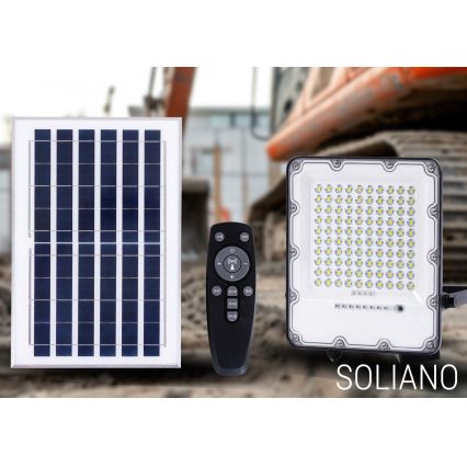 Proyector LED solar de exterior regulable LED/100W/3,2V 4500K IP65 negro + control remoto