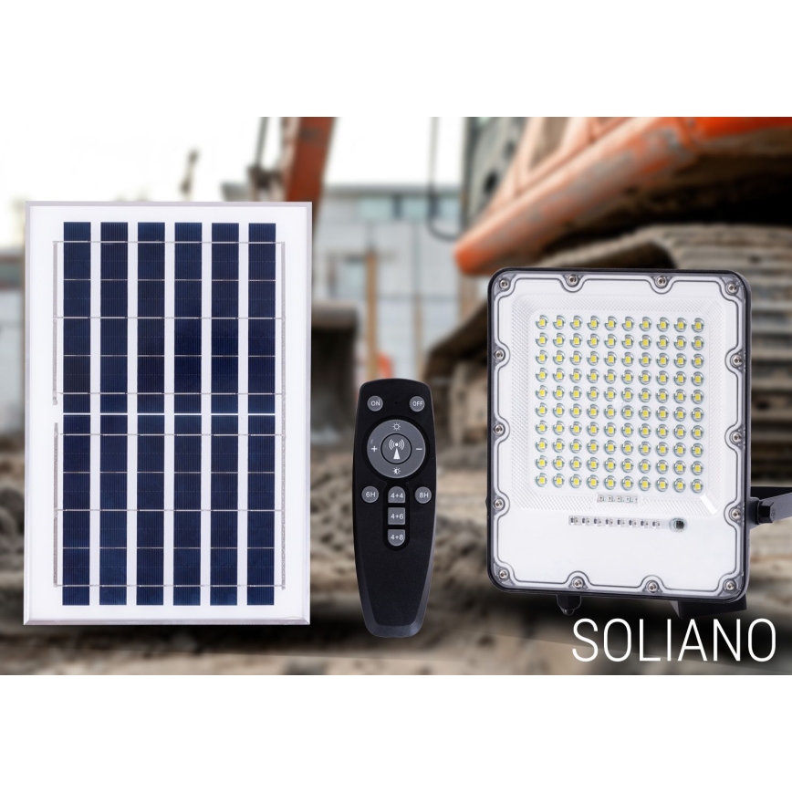 Proyector LED solar de exterior regulable LED/50W/3,2V 4500K IP65 negro + control remoto
