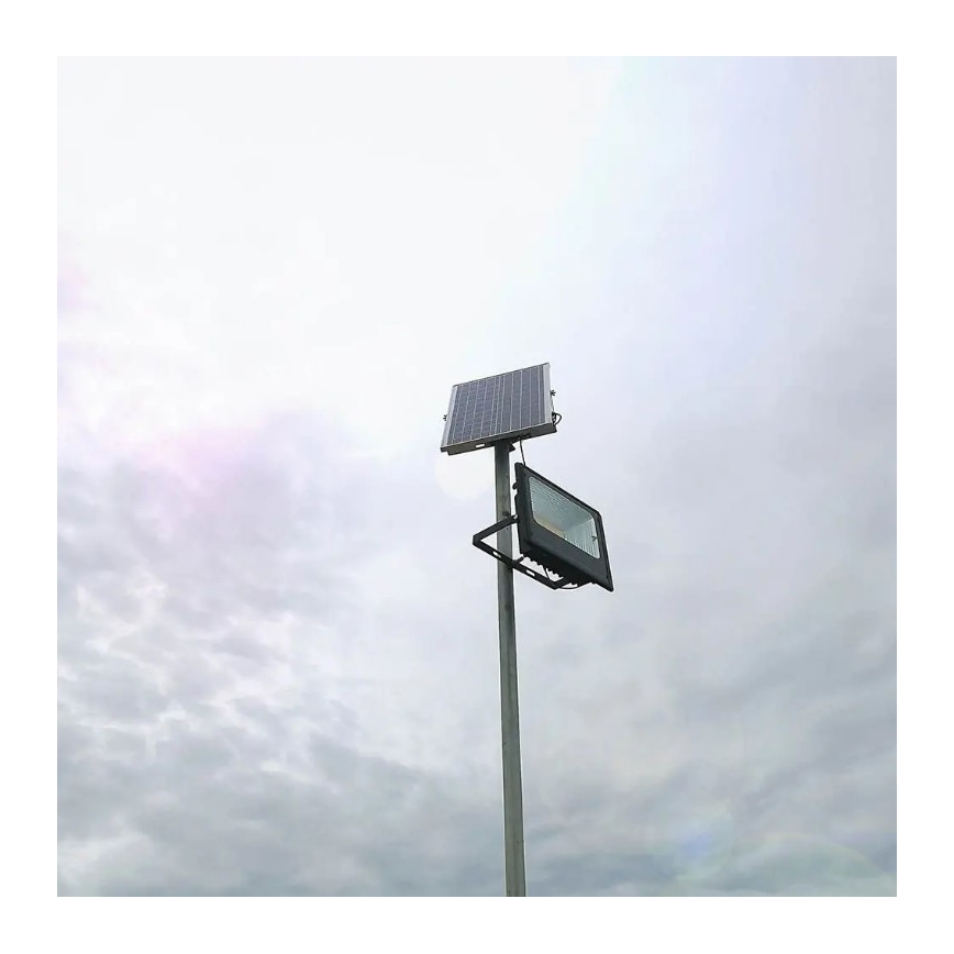 Proyector LED solar regulable LED/20W/6,4V 4000K IP65 10000 mAh + control remoto