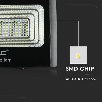 Proyector LED solar regulable LED/20W/6,4V 4000K IP65 10000 mAh + control remoto