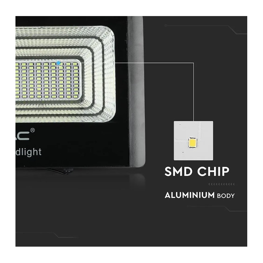 Proyector LED solar regulable LED/20W/6,4V 4000K IP65 10000 mAh + control remoto