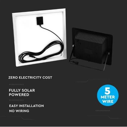 Proyector LED solar regulable LED/20W/6,4V 4000K IP65 10000 mAh + control remoto