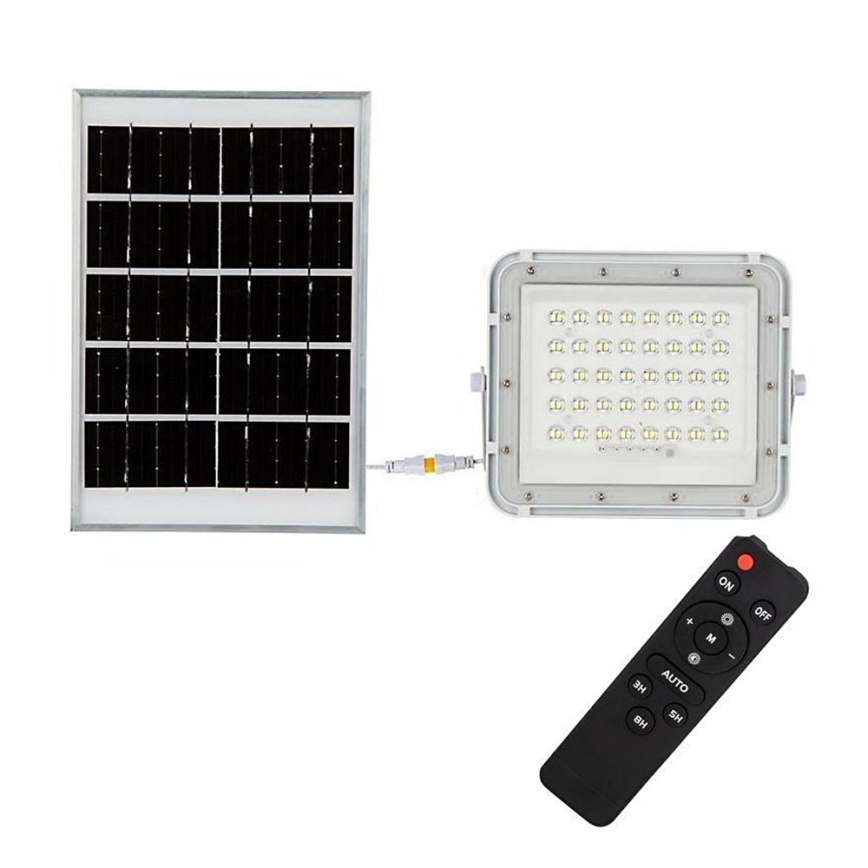 Proyector LED solar regulable para exterior LED/10W/3,2V IP65 4000K 6000 mAh blanco + mando a distancia