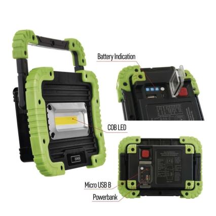 Proyector recargable LED COB LED/3,7V 3000 mAh IP44