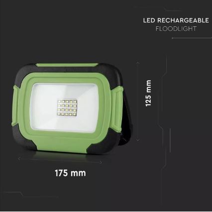 Proyector recargable LED SAMSUNG CHIP LED/10W/3,7V IP44 4000K 3600 mAh verde