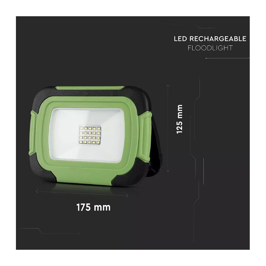 Proyector recargable LED SAMSUNG CHIP LED/10W/3,7V IP44 4000K 3600 mAh verde