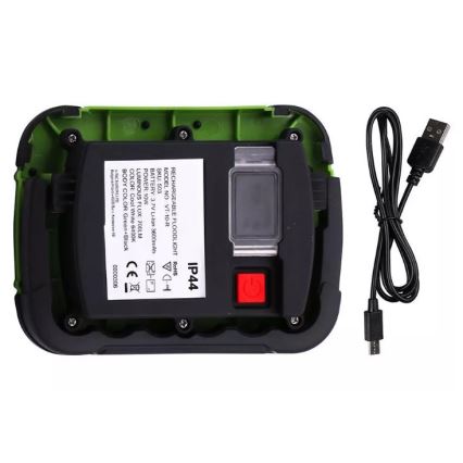 Proyector recargable LED SAMSUNG CHIP LED/10W/3,7V IP44 6400K 3600 mAh verde
