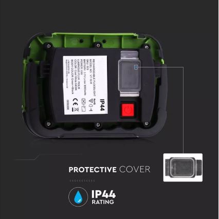 Proyector recargable LED SAMSUNG CHIP LED/10W/3,7V IP44 6400K 3600 mAh verde