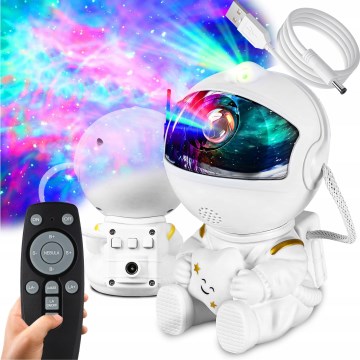 Proyector RGB LED LED/5W/5V astronauta + mando a distancia