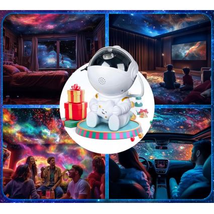 Proyector RGB LED LED/5W/5V astronauta + mando a distancia