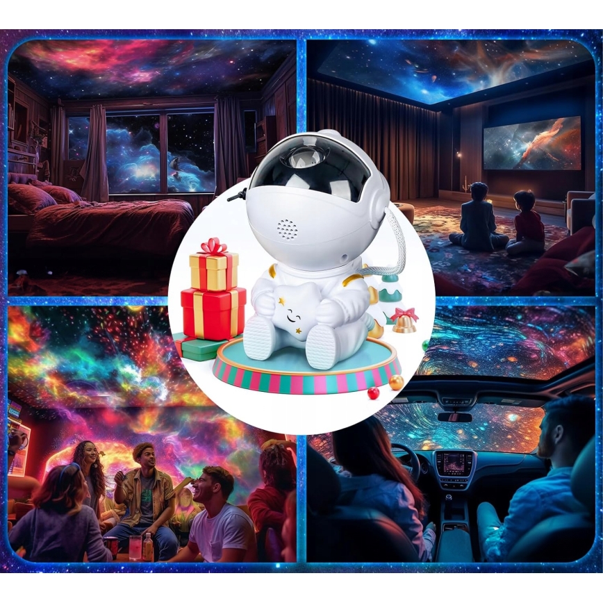 Proyector RGB LED LED/5W/5V astronauta + mando a distancia