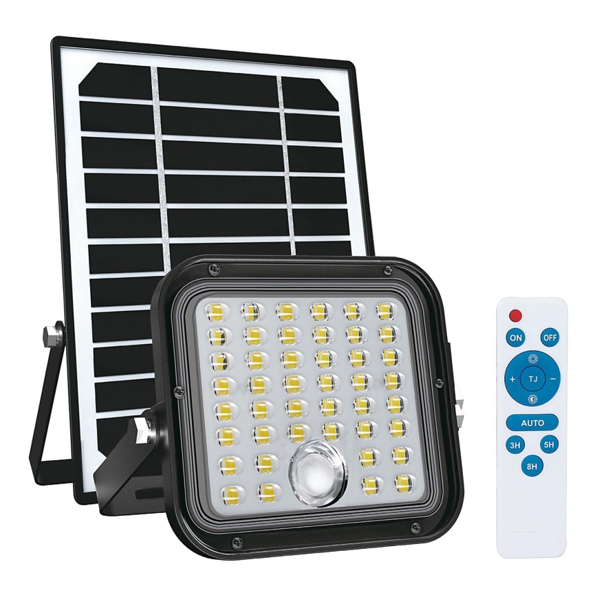 Proyector solar de exterior con sensor LED/10W/3,7V 4000K IP65 3600 mAh + control remoto