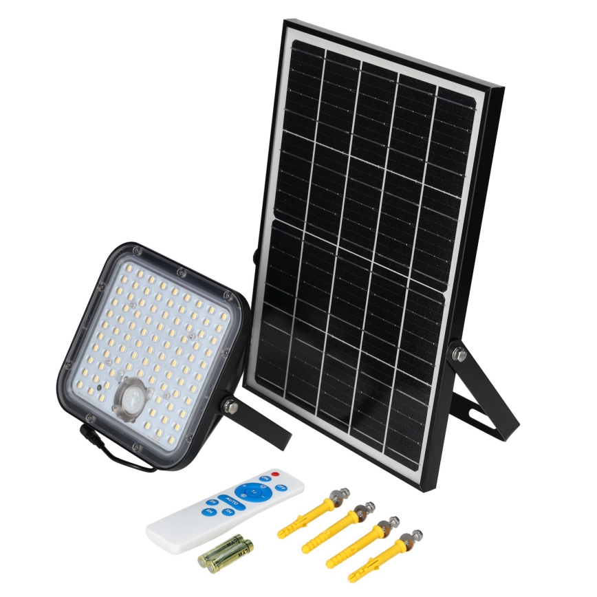 Proyector solar de exterior con sensor LED/30W/6,4V 4000K IP65 6000 mAh + control remoto