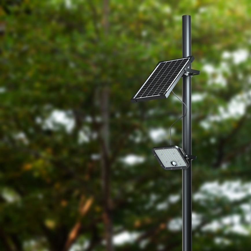 Proyector solar LED con sensor LED/30W/6,4V 6400K 6000 mAh + control remoto