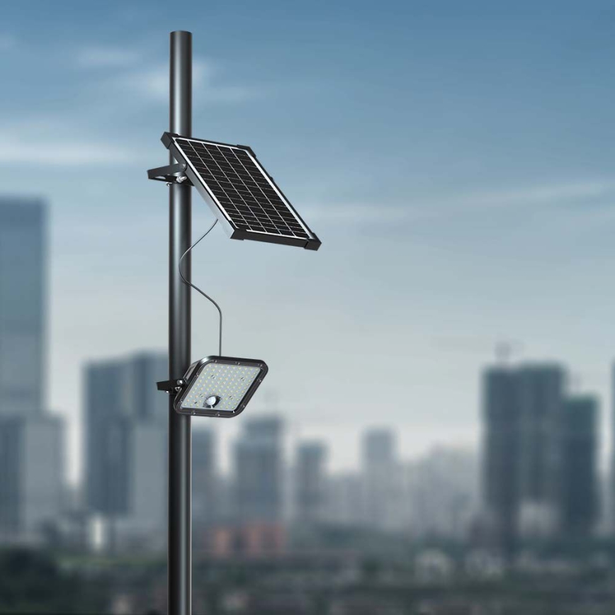 Proyector solar LED con sensor LED/30W/6,4V 6400K 6000 mAh + control remoto