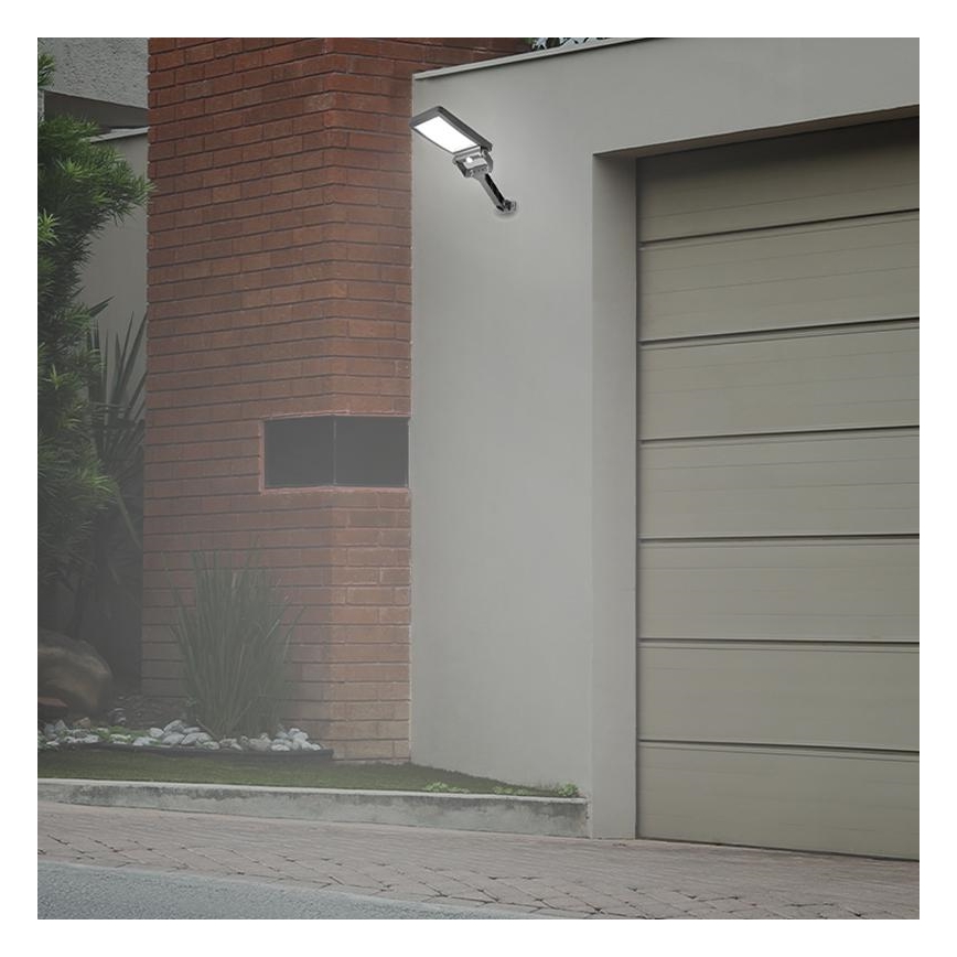 Proyector solar LED con sensor LED/5W/3,7V 4000K 1500 mAh IP54 negro