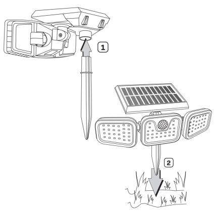 Proyector solar LED con sensor TRIO LED/0,6W/3,7V 1200 mAh IP44