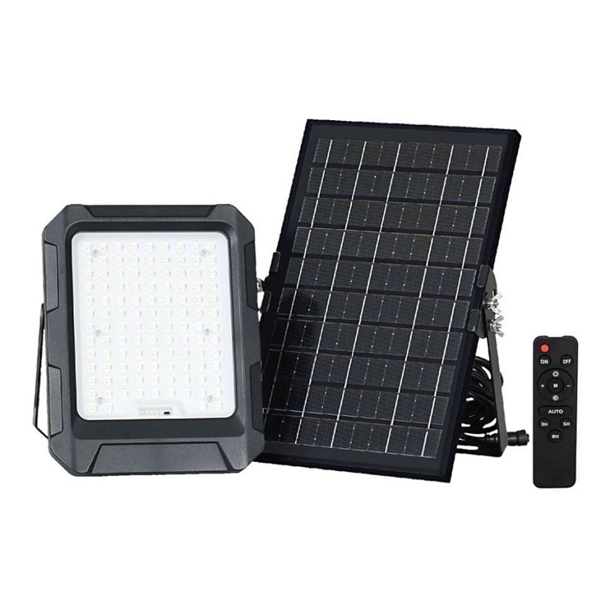 Proyector solar LED LED/10W/3,7V IP65 4000K 8000 mAh negro + control remoto