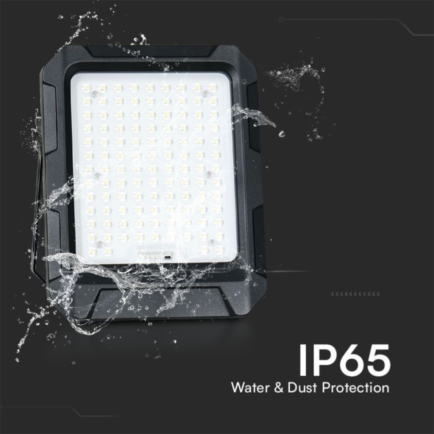 Proyector solar LED LED/15W/3,7V IP65 4000K 12000 mAh negro + control remoto