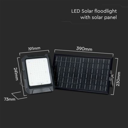 Proyector solar LED LED/15W/3,7V IP65 4000K 12000 mAh negro + control remoto