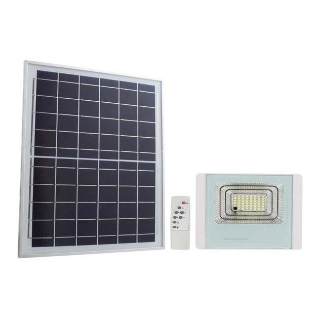 Proyector solar LED para exterior LED/12W/3,2V IP65 6400K + control remoto