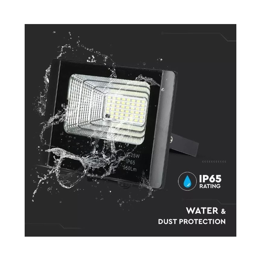 Proyector solar LED regulable LED/12W/3,2V 6000K IP65 5000 mAh + control remoto