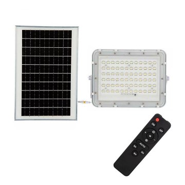 Proyector solar LED regulable para exteriores LED/15W/3,2V IP65 4000K 12000 mAh blanco + mando a distancia
