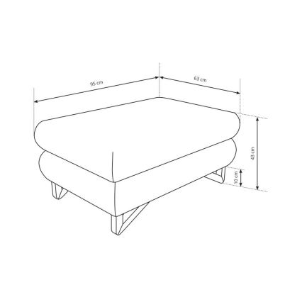 Puf AVESTA 63x95 cm azul