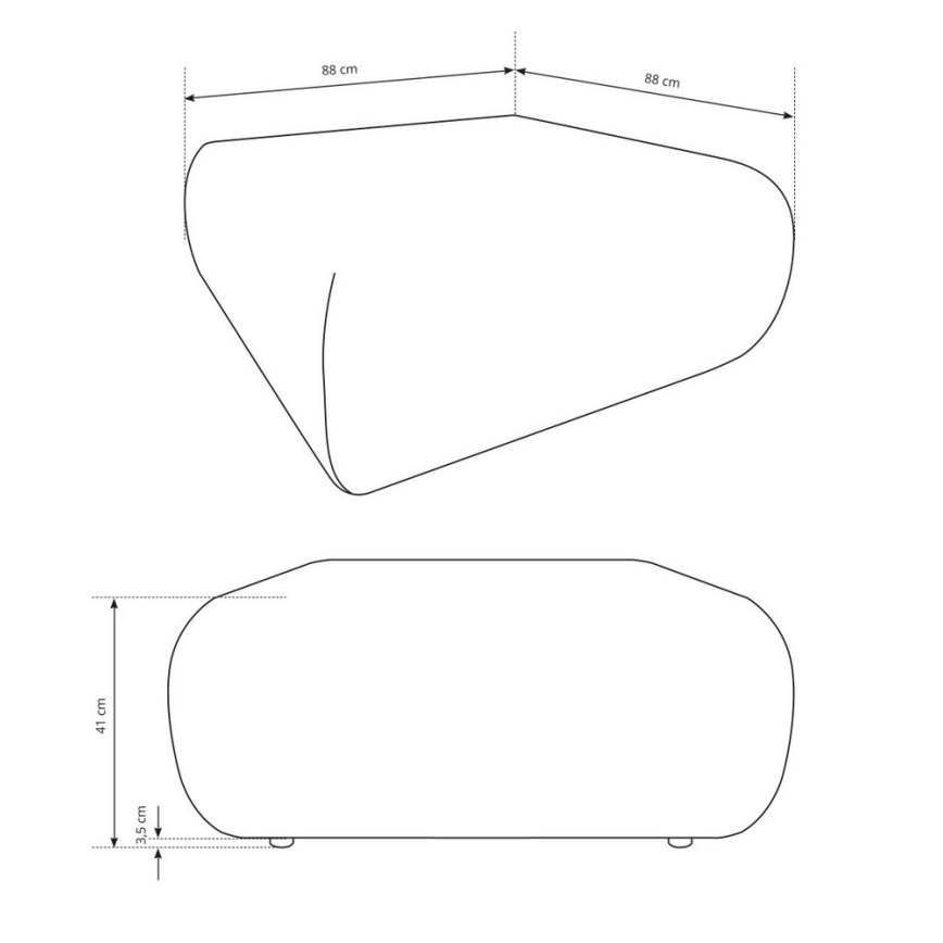 Puf PRATO 88x88 cm beige