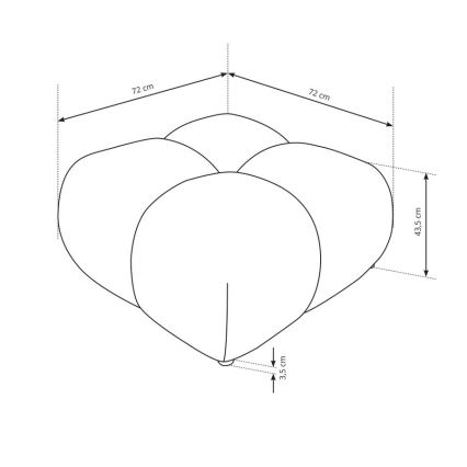 Puf tapizado ALMADA 72x72 cm crema