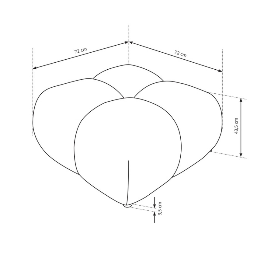 Puf tapizado ALMADA 72x72 cm crema