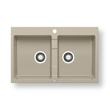 Pyramis 70053101 - Fregadero de cocina SPARTA 78x50 cm granito/beige