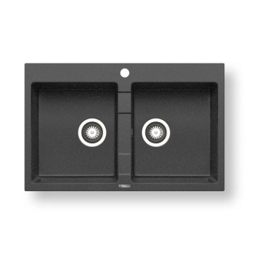 Pyramis 70053201 - Fregadero de cocina SPARTA 78x50 cm granito/negro