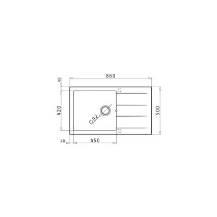 Pyramis 70070611 - Fregadero de cocina ATHLOS 86x50 cm granito/blanco