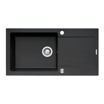 Pyramis 70089601 - Fregadero de cocina MIDO 100x50 cm granito/negro