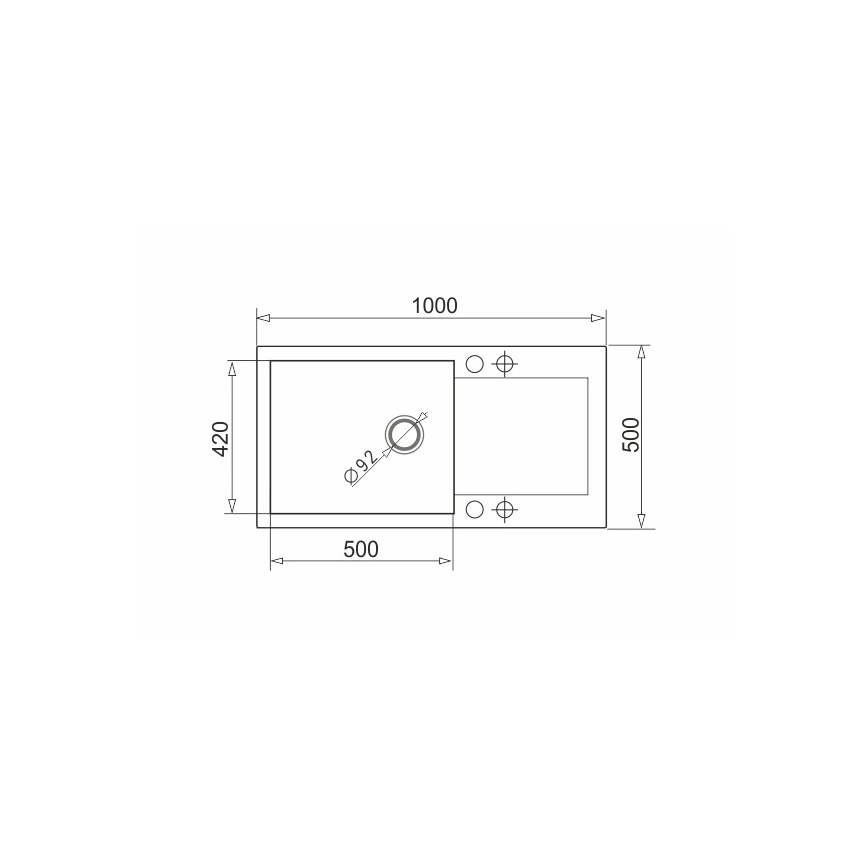 Pyramis 70089601 - Fregadero de cocina MIDO 100x50 cm granito/negro