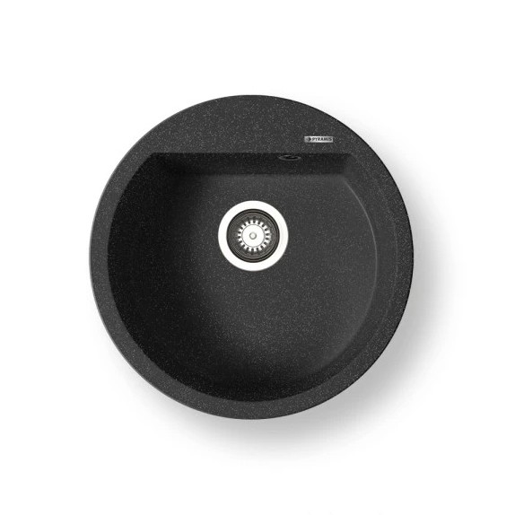 Pyramis 70106911 - Fregadero de cocina ALAZIA diá. 51 cm granito/negro