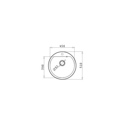 Pyramis 70106911 - Fregadero de cocina ALAZIA diá. 51 cm granito/negro