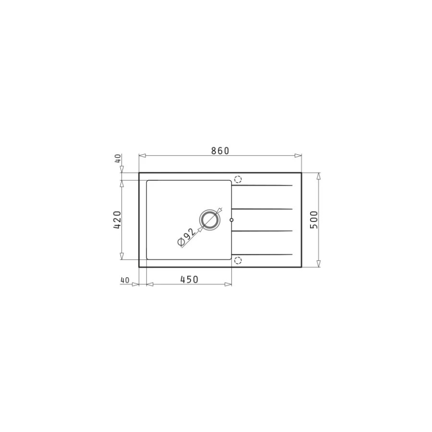 Pyramis 70107211 - Fregadero de cocina ATHLOS 86x50 cm granito/gris