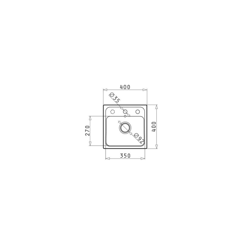 Pyramis 70168201 - Fregadero de cocina CAMEA MINI 40x40 cm granito/negro