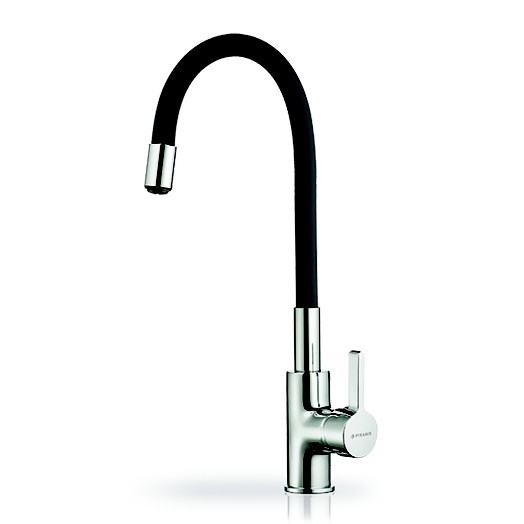 Pyramis 90919638 - Grifo de fregadero con brazo flexible FLESSI negro