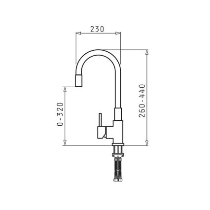 Pyramis 90919638 - Grifo de fregadero con brazo flexible FLESSI negro