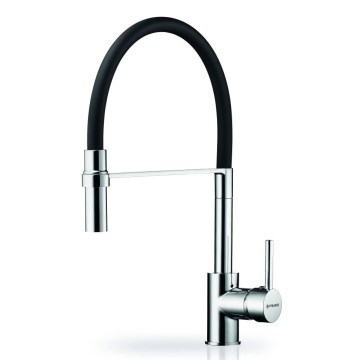 Pyramis 90939801 - Grifo de fregadero con caño flexible SERINA cromo/negro