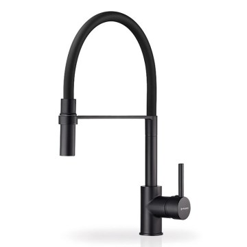 Pyramis 90939901 - Grifo de fregadero con caño flexible SERINA negro mate