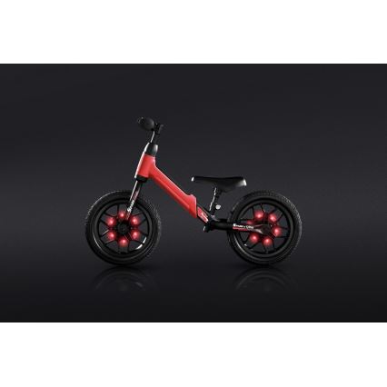 QPlay - Bicicleta de empuje con LED luces con ruedas SPARK rojo