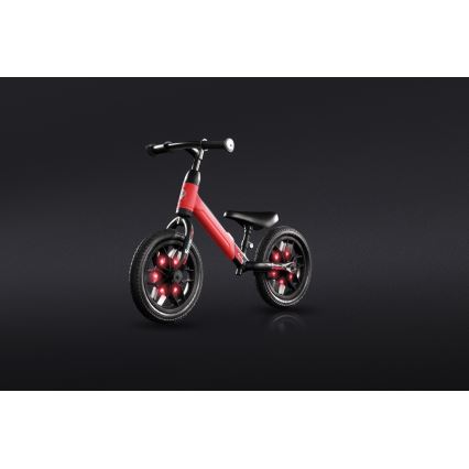 QPlay - Bicicleta de empuje con LED luces con ruedas SPARK rojo