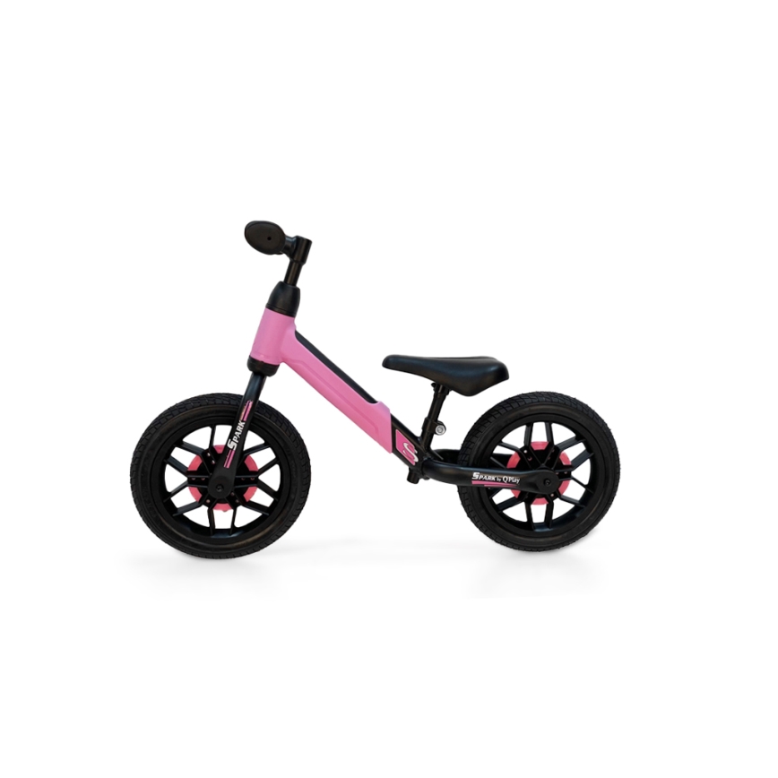 QPlay - Bicicleta de empuje con LED luces con ruedas SPARK rosa
